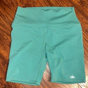 ALO Yoga Women's Airbrush Aqua Bike Shorts